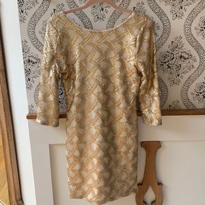 Gold sequin mini dress XL